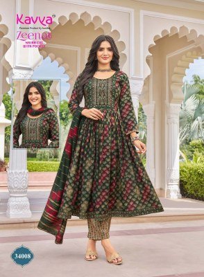 KAVYA ZEENAT Vol-34 Nayra Cut Capsule Foil Print 3-Piece Suit with Dupatta kurti pant with dupatta Catalogs