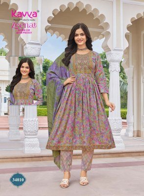 KAVYA ZEENAT Vol-34 Nayra Cut Capsule Foil Print 3-Piece Suit with Dupatta kurti pant with dupatta Catalogs
