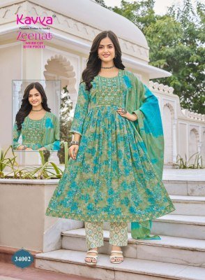 KAVYA ZEENAT Vol-34 Nayra Cut Capsule Foil Print 3-Piece Suit with Dupatta kurti pant with dupatta Catalogs