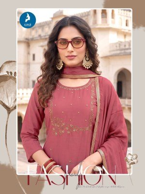 KAYA KURTI LIRIL 3-Piece Mull Chanderi Kurti Roman Silk Bottom Dupatta Set wholesale catalogs