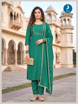 KAYA KURTI LIRIL 3-Piece Mull Chanderi Kurti Roman Silk Bottom Dupatta Set kurti pant with dupatta Catalogs