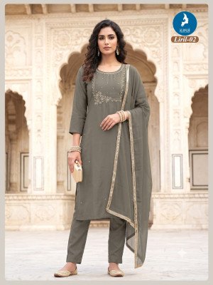 KAYA KURTI LIRIL 3-Piece Mull Chanderi Kurti Roman Silk Bottom Dupatta Set kurti pant with dupatta Catalogs