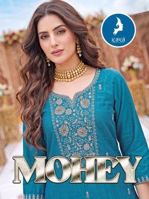KAYA KURTI MOHEY 3-Piece Straight Cut Roman Two-Ton Suit with Dupatta wholesale catalogs
