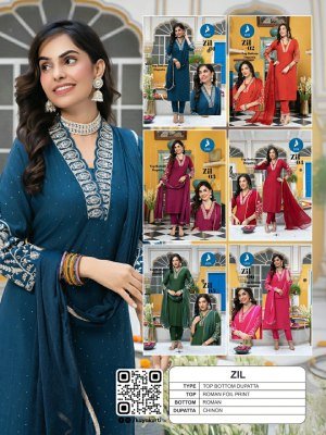 KAYA  KURTI  ZIL  ROMAN SILK WITH CHINON CATALOGUE  WHOLESALE RATE  kurtis catalogs
