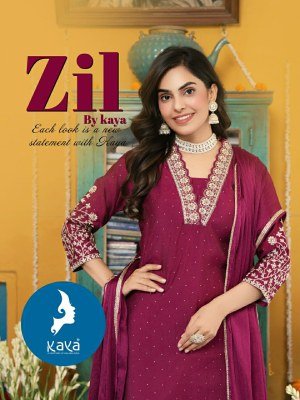 KAYA  KURTI  ZIL  ROMAN SILK WITH CHINON CATALOGUE  WHOLESALE RATE  kurtis catalogs