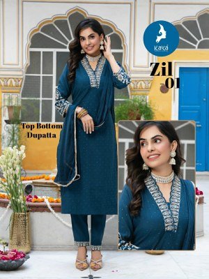 KAYA  KURTI  ZIL  ROMAN SILK WITH CHINON CATALOGUE  WHOLESALE RATE  kurtis catalogs