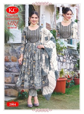 KC by Siri vol 2 capsual foil print fancy nayra cut kurti pant and dupatta catalogue at low rate readymade suit catalogs