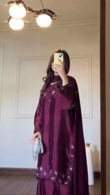 KD 1623 American Silk Designer Suit Palazzo with Tibby Silk Dupatta readymade suit catalogs