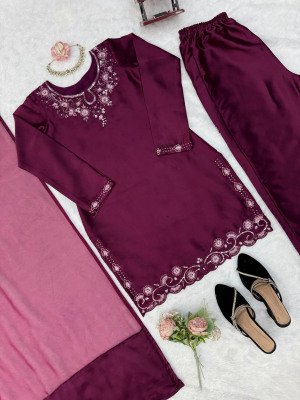 KD 1623 American Silk Designer Suit Palazzo with Tibby Silk Dupatta readymade suit catalogs