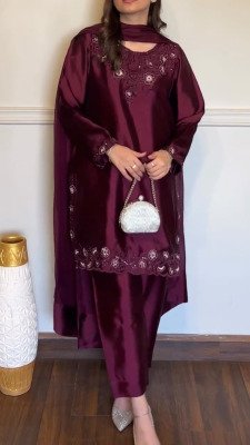 KD 1623 American Silk Designer Suit Palazzo with Tibby Silk Dupatta readymade suit catalogs