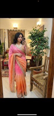 KERI Design Fendy Satin Saree with Heavy Embroidery Sequins Border and Stitched Blouse sarees catalogs