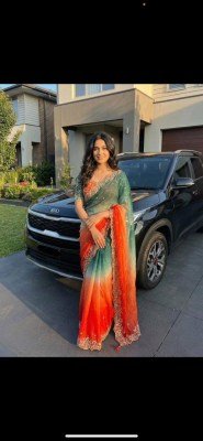 KERI Design Fendy Satin Saree with Heavy Embroidery Sequins Border and Stitched Blouse sarees catalogs