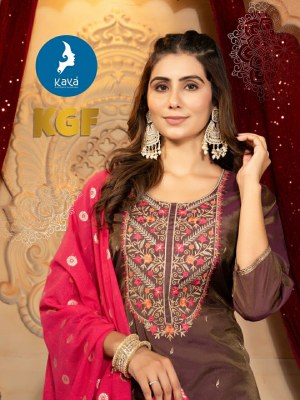 KGF by Kaya Romen shimmer 3 piece straight Kurti pant and dupatta catalogue at amaviexpo  readymade suit catalogs