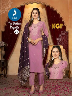KGF by Kaya Romen shimmer 3 piece straight Kurti pant and dupatta catalogue at amaviexpo  readymade suit catalogs
