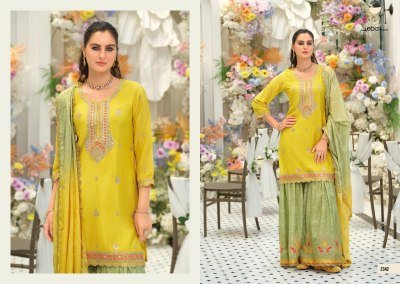 KHUSHI by EBA LIFESTYLE Chinon Embroidered Palazzo Suit with Dupatta  wholesale catalogs