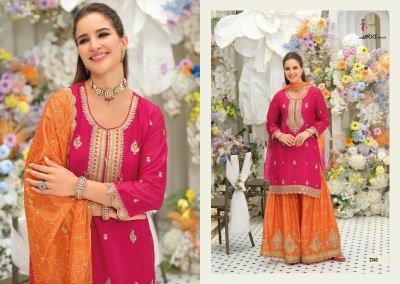 KHUSHI by EBA LIFESTYLE Chinon Embroidered Palazzo Suit with Dupatta  Fancy Palazzo suit catalogue