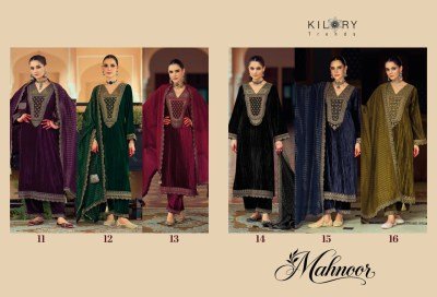 KILORY TRENDS MAHNOOR Pure Velvet Crush Dress Material with Dupatta wholesale catalogs