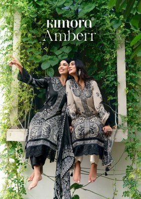 KIMORA Amber Vol-98 Pure Muslin Dress Material with Resham Embroidery & Chinon Dupatta 