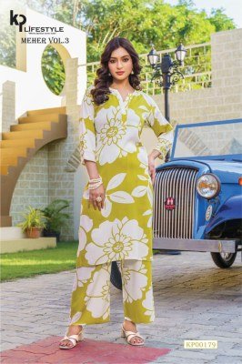 KP Lifestyle Meher Vol 3 Rayon Kurti Pant Set kurtis catalogs