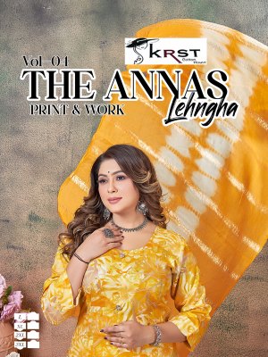 KRST by The Annas Fancy Cotton Silk top with flair lehenga and dupatta collection at low budget Amavi