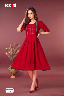 KS4U Ahmadabad by Nayantara ghera kurti catalog with fancy designed at affordable rate  kurtis catalogs
