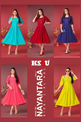 KS4U Ahmadabad by Nayantara ghera kurti catalog with fancy designed at affordable rate  kurtis catalogs