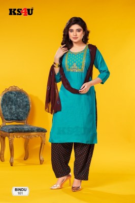 KS4U present bindu heavy twoton fabric exclusive readymade patiyala suit catalogue at wholesale price readymade suit catalogs