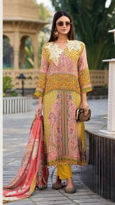 KT 114 by Shree Fab Maslin Digital printed Embroidered Pakistani suit catalogue with low price Shree fab