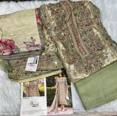 KT -122 by Shree Fab Pure Viscose Maslin digital printed unstitched suit catalogue with low range salwar kameez catalogs