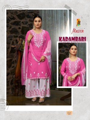 Kadambari by Master Designer embroidered work suit with palazzo collection at affordable rate readymade suit catalogs