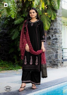 Kadlee Amrita Rayon Slub Kurti Pant Set with Thread & Handwork (S–3XL) readymade suit catalogs