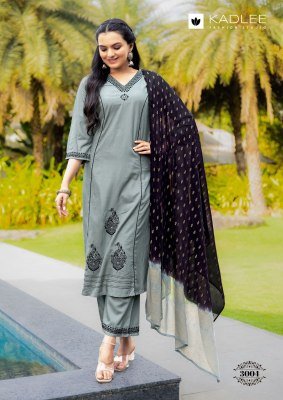 Kadlee Amrita Rayon Slub Kurti Pant Set with Thread & Handwork (S–3XL) readymade suit catalogs