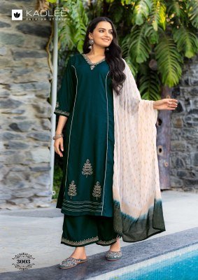 Kadlee Amrita Rayon Slub Kurti Pant Set with Thread & Handwork (S–3XL) readymade suit catalogs