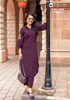 Kadlee Blue Bell Collection Thread & Handwork Kurti Pant Set kurtis catalogs
