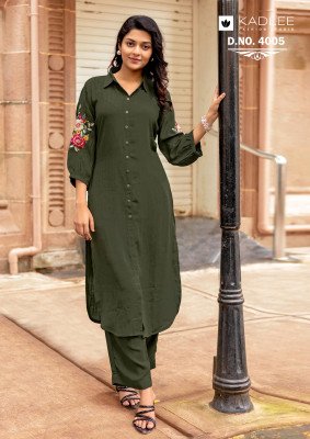 Kadlee Blue Bell Collection Thread & Handwork Kurti Pant Set kurtis catalogs