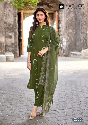 Kadlee Classy Look Rayon Printed Kurti Pant with Organza Printed Dupatta Set kurti pant with dupatta Catalogs
