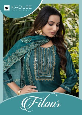 Kadlee Fitoor Hand And Threadwork Gajji Silk Top with Gajji Silk Bottom and Chinnon Print Dupatta Wholesale kurtis catalogs