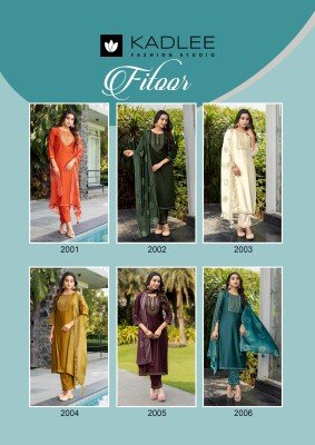 Kadlee Fitoor Hand And Threadwork Gajji Silk Top with Gajji Silk Bottom and Chinnon Print Dupatta Wholesale kurtis catalogs