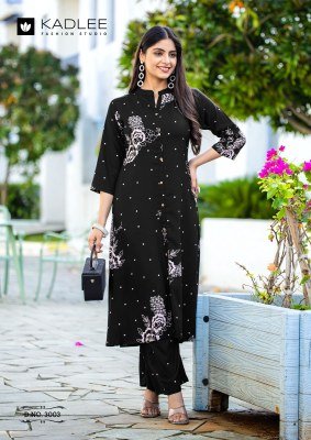 Kadlee Karnee Rayon Printed Top Bottom Set Collection kurtis catalogs