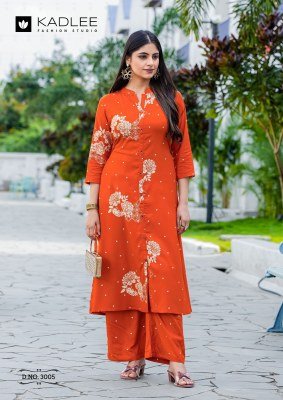 Kadlee Karnee Rayon Printed Top Bottom Set Collection kurtis catalogs