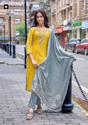 Kadlee Khanak Vol 6 Viscose Weaving Kurti with Hand And Threadwork Cotton Lycra Bottom and Pure Muslin Jacquard Dupatta kurti pant with dupatta Catalogs