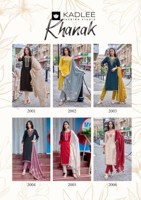 Kadlee Khanak Vol 6 Viscose Weaving Kurti with Hand And Threadwork Cotton Lycra Bottom and Pure Muslin Jacquard Dupatta kurti pant with dupatta Catalogs