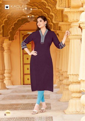 Kadlee Ladlee Vol 2 Heavy Rayon Kurtis with Thread And Handwork kurtis catalogs