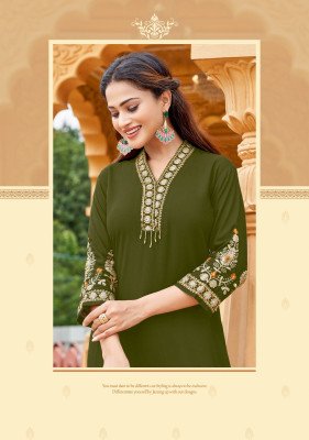 Kadlee Ladlee Vol 2 Heavy Rayon Kurti with Thread & Handwork (S–3XL) kurtis catalogs