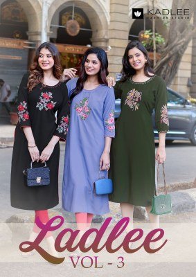 Kadlee Ladlee Vol-3 Heavy Rayon Embroidered Kurti Collection 