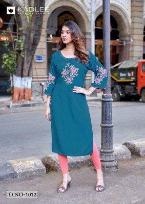 Kadlee Ladlee Vol-3 Heavy Rayon Embroidered Kurti Collection kurtis catalogs