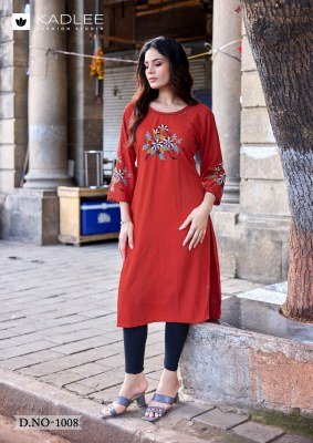 Kadlee Ladlee Vol-3 Heavy Rayon Embroidered Kurti Collection kurtis catalogs