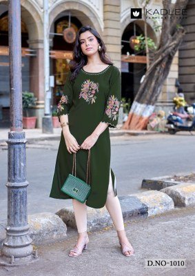 Kadlee Ladlee Vol-3 Heavy Rayon Embroidered Kurti Collection kurtis catalogs