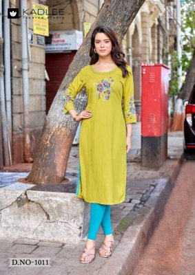 Kadlee Ladlee Vol-3 Heavy Rayon Embroidered Kurti Collection kurtis catalogs