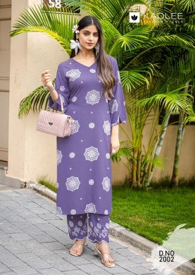 Kadlee Majestica Collection  Rayon Printed Kurti Pant Set kurtis catalogs